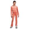 Picture of Juicy Couture Girls Diamante Logo Fold Over Velour Joggers - Burnt Siena