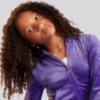 Picture of Juicy Couture Girls  Zip Through Diamante Velour Hoodie - Deep Blue