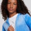 Picture of Juicy Couture Girls Panel Diamante Velour Hoodie & Straight Leg Jogger Set X 2 - Regatta Blue