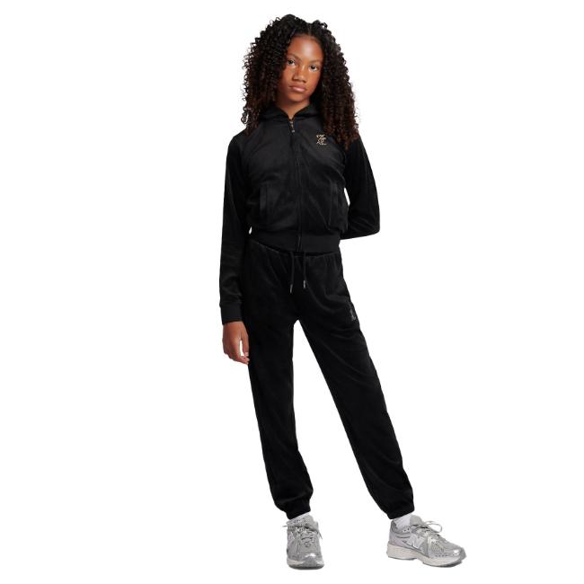 Picture of Juicy Couture Girls Zip Through Velour Hoodie & Relaxed Jogger Set X 2 - Jet Black