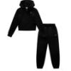 Picture of Juicy Couture Girls Zip Through Velour Hoodie & Relaxed Jogger Set X 2 - Jet Black