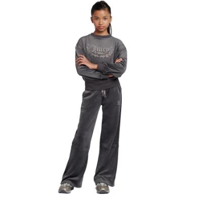 Picture of Juicy Couture Girls Velour Sweater & Wide Joggers Set X 2 - Black Oyster