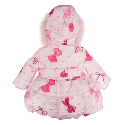 Picture of Bimbalo Girls Padded Coat with Exclusive Bow Print  - Pink