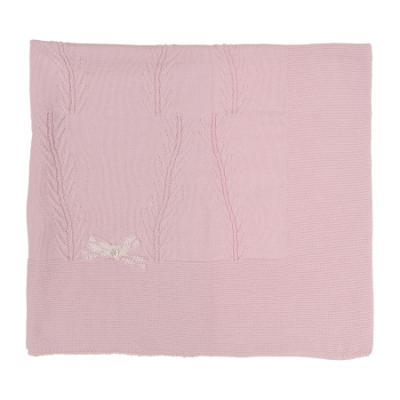 Picture of Rigola Baby Girls Little Blossom Raised Knit Organic Cotton Shawl - Pink