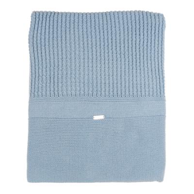 Picture of Rigola Baby Boys Pamper Blue Raised Knit Organic Cotton Shawl - Blue
