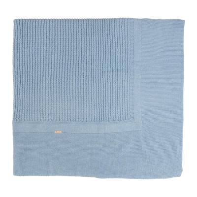 Picture of Rigola Baby Boys Pamper Blue Raised Knit Organic Cotton Shawl - Blue