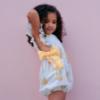 Picture of Meia Pata Girls Pears Ruffle Jumpsuit - Lemon Green