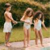 Picture of Meia Pata Girls Pears Ruffle Jumpsuit - Lemon Green