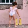 Picture of Meia Pata Girls Stripes Colour Cayo Coco Swimsuit - Multi