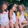 Picture of Meia Pata Girls Flamingos Aruba Swimsuit - White Flamingo