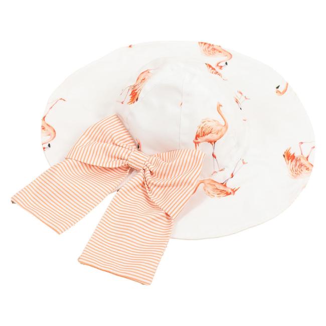 Picture of Meia Pata Girls Flamingos Sunny Hat - White Flamingo