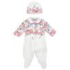 Picture of Monnalisa Bebe Girls Rose Garden Babygrow With Hat Set X 2 - Ivory Pink