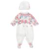 Picture of Monnalisa Bebe Girls Rose Garden Babygrow With Hat Set X 2 - Ivory Pink
