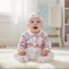 Picture of Monnalisa Bebe Girls Rose Garden Babygrow With Hat Set X 2 - Ivory Pink