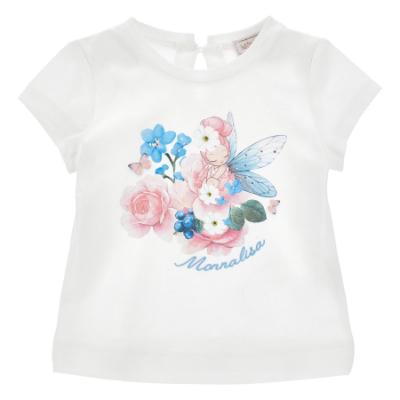 Picture of Monnalisa Bebe Girls Rose Garden Fairy Top & Skirt Set X 2 - Ivory Pink