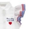 Picture of Monnalisa Girls Hello Kitty Ruffle Blouse & Denim Shorts Set X 2 - White Blue