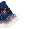 Picture of Monnalisa Girls Hello Kitty Ruffle Blouse & Denim Shorts Set X 2 - White Blue