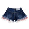 Picture of Monnalisa Girls Hello Kitty Ruffle Blouse & Denim Shorts Set X 2 - White Blue