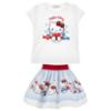 Picture of Monnalisa Girls Hello Kitty Top & Skirt Set X 2 - White Blue