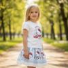 Picture of Monnalisa Girls Hello Kitty Top & Skirt Set X 2 - White Blue