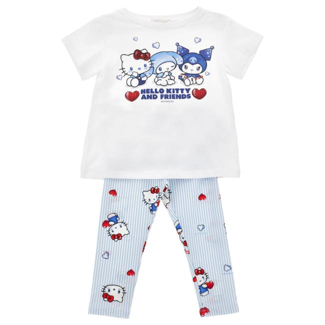 Picture of Monnalisa Girls Hello Kitty Top & Legging Set X 2 - White Blue