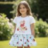 Picture of PRE ORDER Monnalisa Bebe Girls Disney Pooh Bear Drop Waist Dress - Ivory Red Blue
