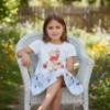 Picture of PRE ORDER Monnalisa Bebe Girls Disney Pooh Bear Drop Waist Dress - Ivory Red Blue