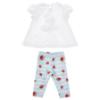 Picture of PRE ORDER Monnalisa Bebe Girls Disney Pooh Bear Tunic & Legging Set X 2 - Ivory Red Blue