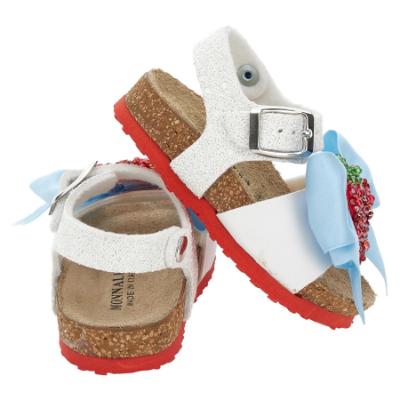 Picture of Monnalisa Girls Pooh Bear Strawberry Sandal - White Red