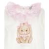 Picture of Monnalisa Bebe Girls Romantic Bunny Babygrow  - Ivory Pink