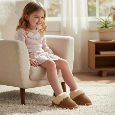 Picture of Lelli Kelly Sandra Diamante Sheepskin Sling Back Slipper - Chestnut