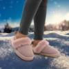 Picture of Lelli Kelly Sandra Diamante Sheepskin Sling Back Slipper - Dusky Pink