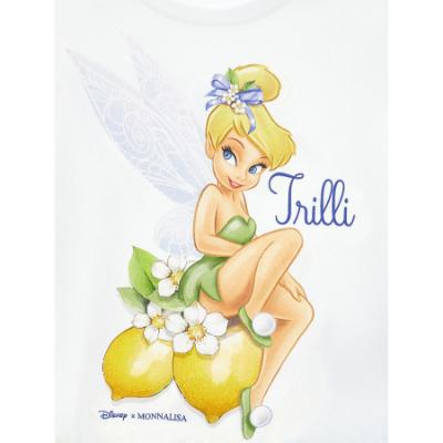 Picture of PRE ORDER Monnalisa Girls Tinkerbell Drop Waist Dress - White Yellow