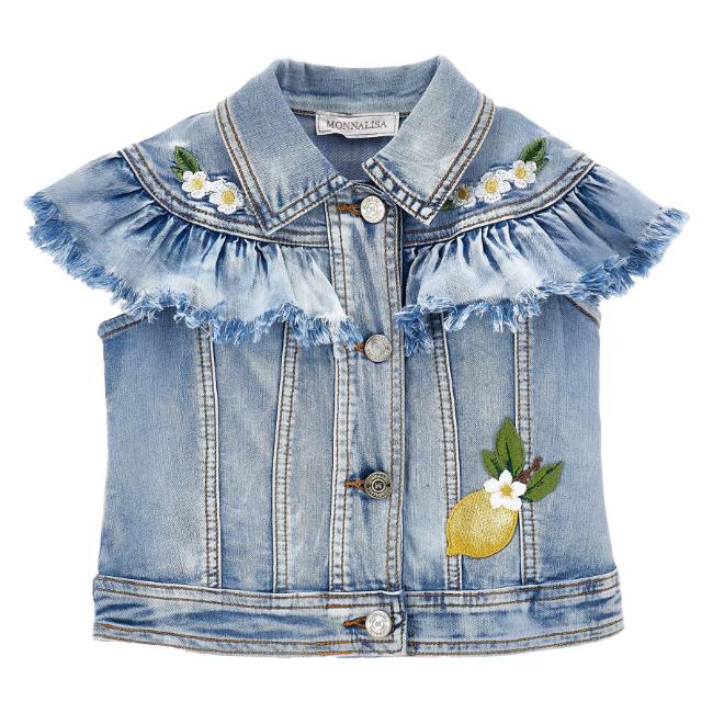 Picture of PRE ORDER Monnalisa Girls Tinkerbell Denim Jacket - Blue