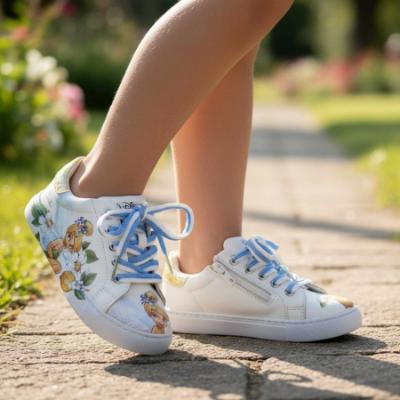 Picture of Monnalisa Girls Tinkerbell Trainer - White Yellow
