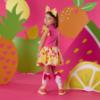 Picture of PRE ORDER A Dee Tutti Frutti Tilly Print Mix Dress - Bright Pink
