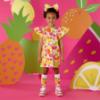 Picture of PRE ORDER A Dee Tutti Frutti Tamara Print Dress With Bow - Bright White