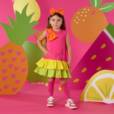Picture of PRE ORDER A Dee Tutti Frutti Trudy Colour Block Dress - Bright Pink