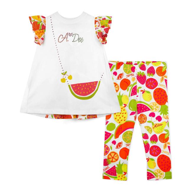 Picture of PRE ORDER A Dee Tutti Frutti True Print Handbag Legging Set X 2 - Bright White