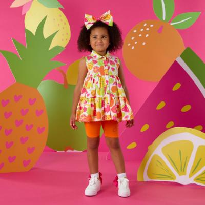 Picture of PRE ORDER A Dee Tutti Frutti Tessy Print Cycling Short Set X 2 - Bright White