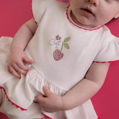 Picture of PRE ORDER Little A Baby Girls Cutie Frutti Peggy Cherry Romper - Bright White