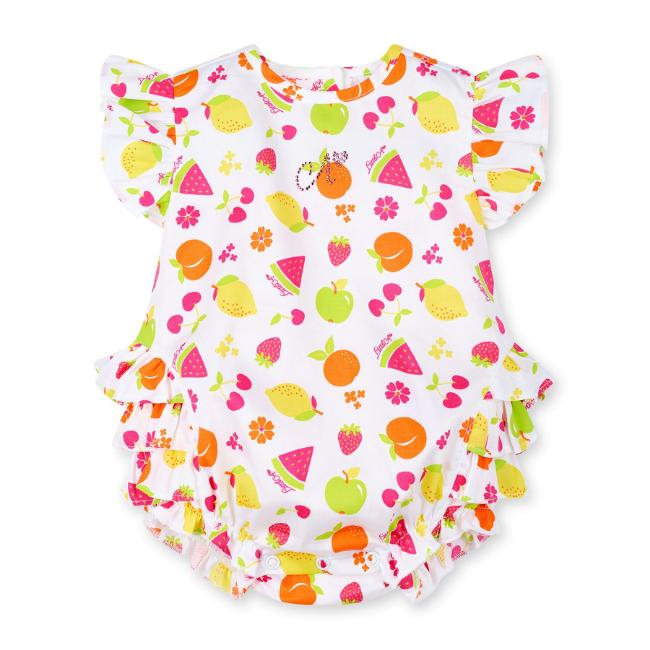 Picture of PRE ORDER Little A Baby Girls Cutie Frutti Paloma Print Romper - Bright White