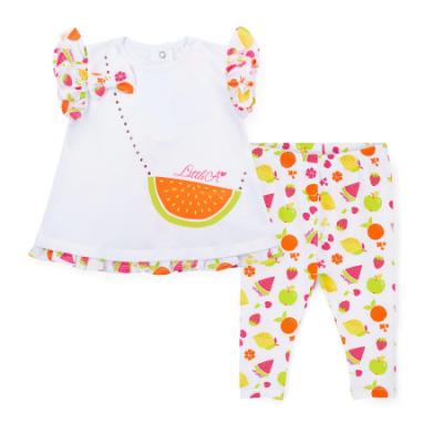 Picture of PRE ORDER Little A Baby Girls Cutie Frutti Palmer Print Legging Set - Bright White