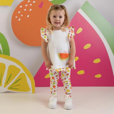 Picture of PRE ORDER Little A Baby Girls Cutie Frutti Palmer Print Legging Set - Bright White
