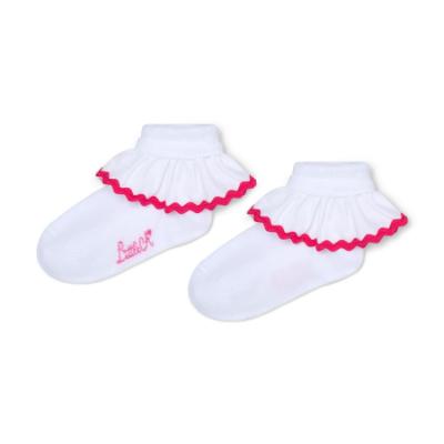 Picture of PRE ORDER Little A Baby Girls Cutie Frutti Paige Ric Rac Frill Ankle Sock - Bright White