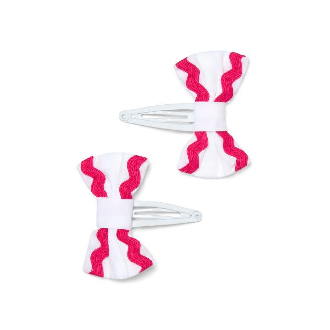 Picture of PRE ORDER Little A Baby Girls Cutie Frutti Priscilla Ric Rac Hairclips x 2 - Bright White