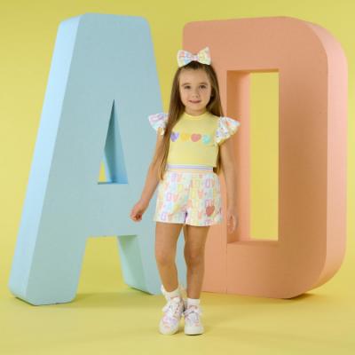Picture of A Dee Signature Summer Sienna Initial Print Short Set X 2 - Lemon Cake