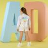 Picture of A Dee Signature Summer Sassy Initial Print Bomber  - Bright White