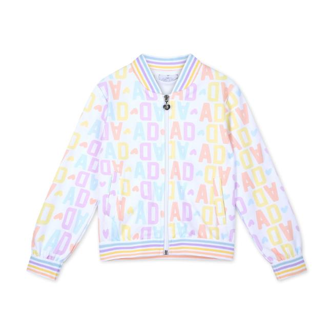 Picture of A Dee Signature Summer Sassy Initial Print Bomber  - Bright White