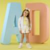Picture of A Dee Signature Summer Patty Initial Print Platform Trainer  - Bright White Multi